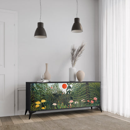 VIRGIN SKOG MED SUNSET 3-dörrars skänk i svart finish
