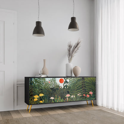 VIRGIN SKOG MED SUNSET 3-dörrars skänk i svart finish