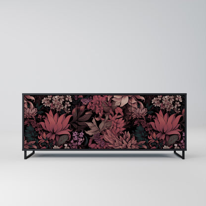 FLORAL WHISPER 3-dörrars skänk i svart finish