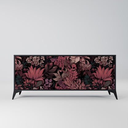 FLORAL WHISPER 3-dörrars skänk i svart finish