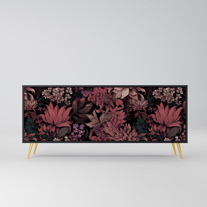 FLORAL WHISPER 3-dörrars skänk i svart finish