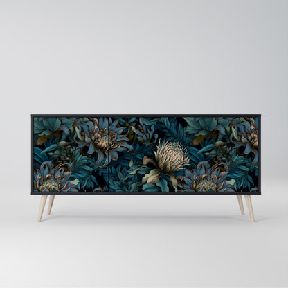 TWILIGHT BLOOM 3-dörrars skänk i svart finish