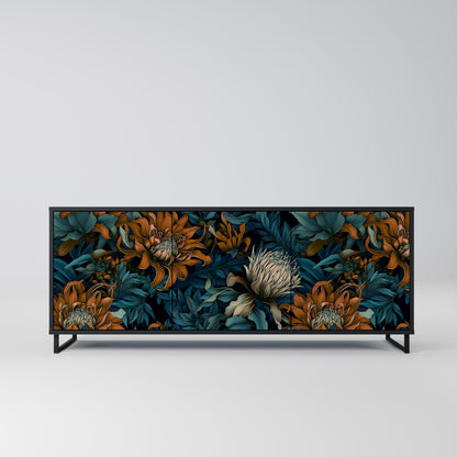MORNING BLOOM 3-dörrars skänk i svart finish