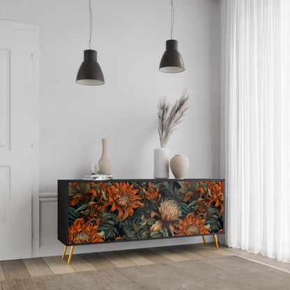 DAWN BLOOM 3-dörrars skänk i svart finish
