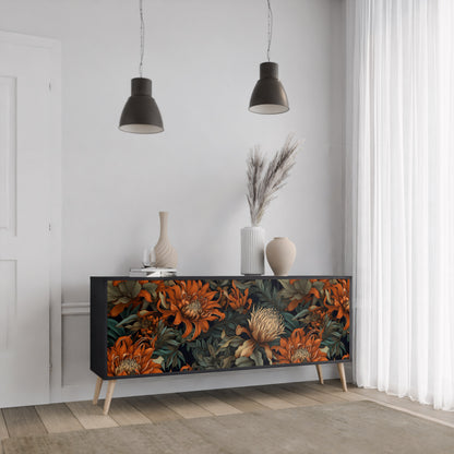 DAWN BLOOM 3-dörrars skänk i svart finish