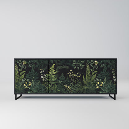 FERN FLOWERS 3-dörrars skänk i svart finish
