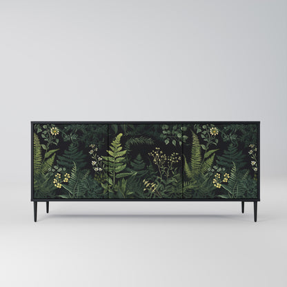 FERN FLOWERS 3-dörrars skänk i svart finish