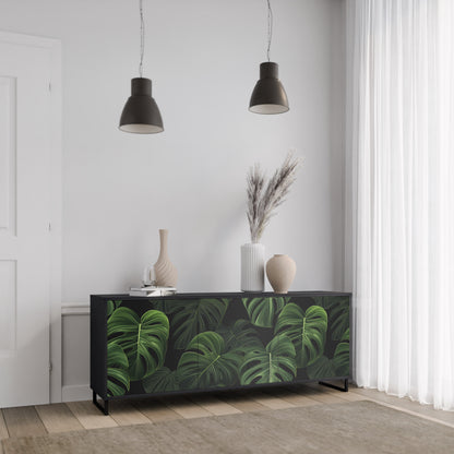 INFINITE MONSTERA 3-dörrars skänk i svart finish