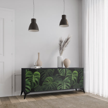 INFINITE MONSTERA 3-dörrars skänk i svart finish