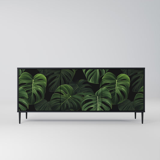 INFINITE MONSTERA 3-dörrars skänk i svart finish