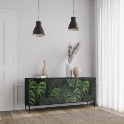INFINITE MONSTERA 3-dörrars skänk i svart finish