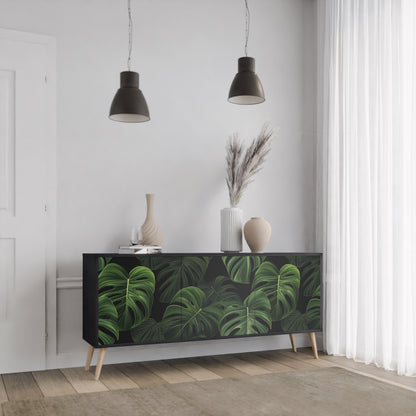 INFINITE MONSTERA 3-dörrars skänk i svart finish