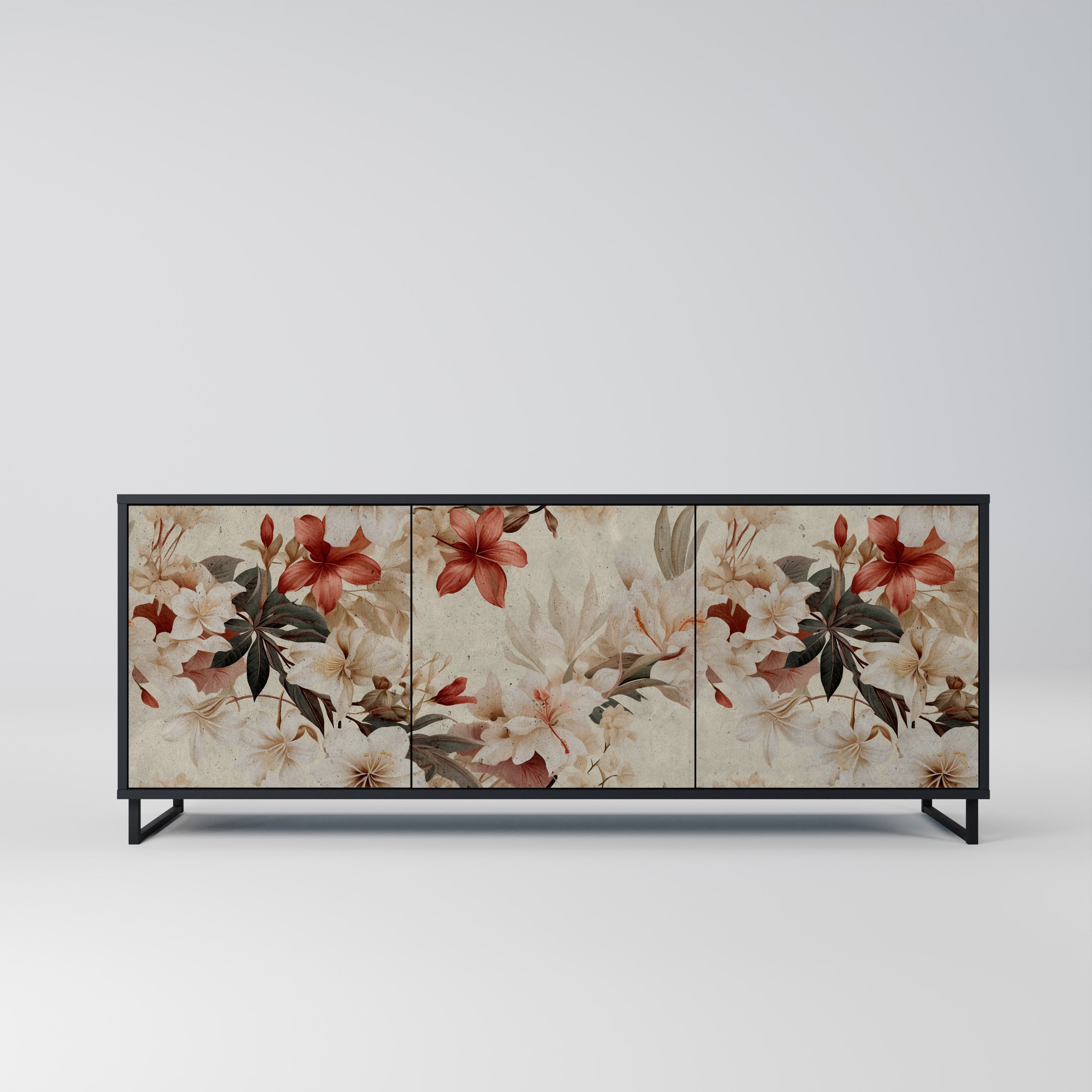PETAL HARMONY 3-dörrars skänk i svart finish