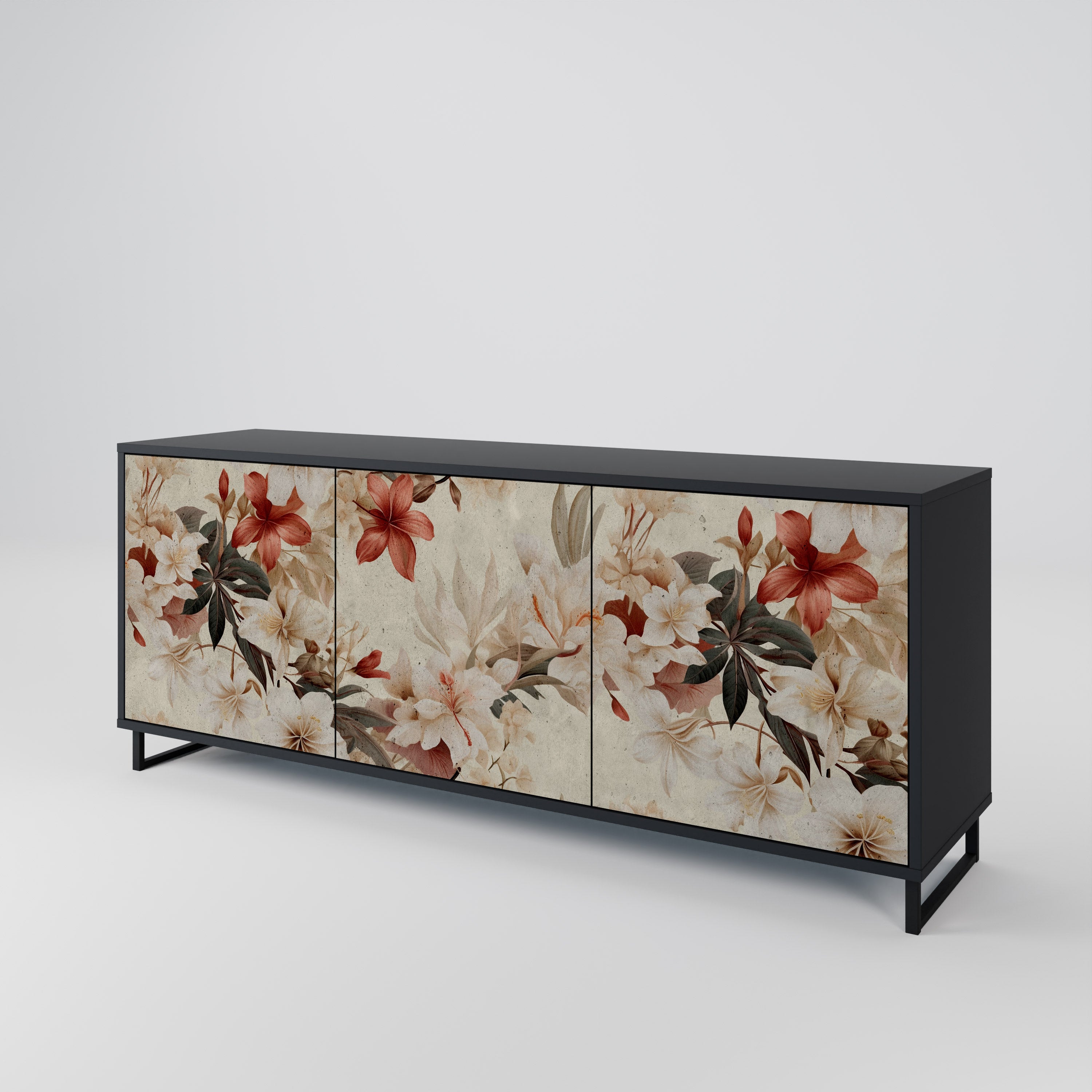 PETAL HARMONY 3-dörrars skänk i svart finish