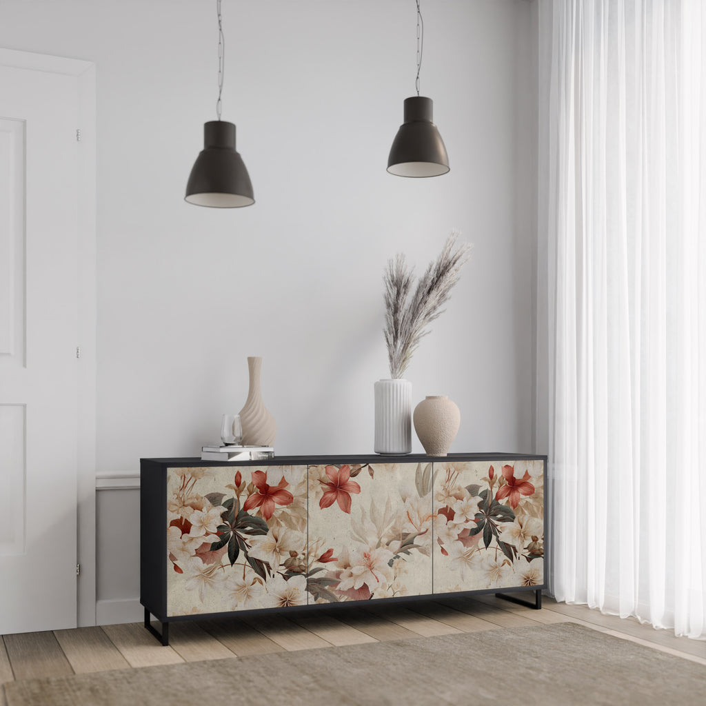 PETAL HARMONY 3-dörrars skänk i svart finish