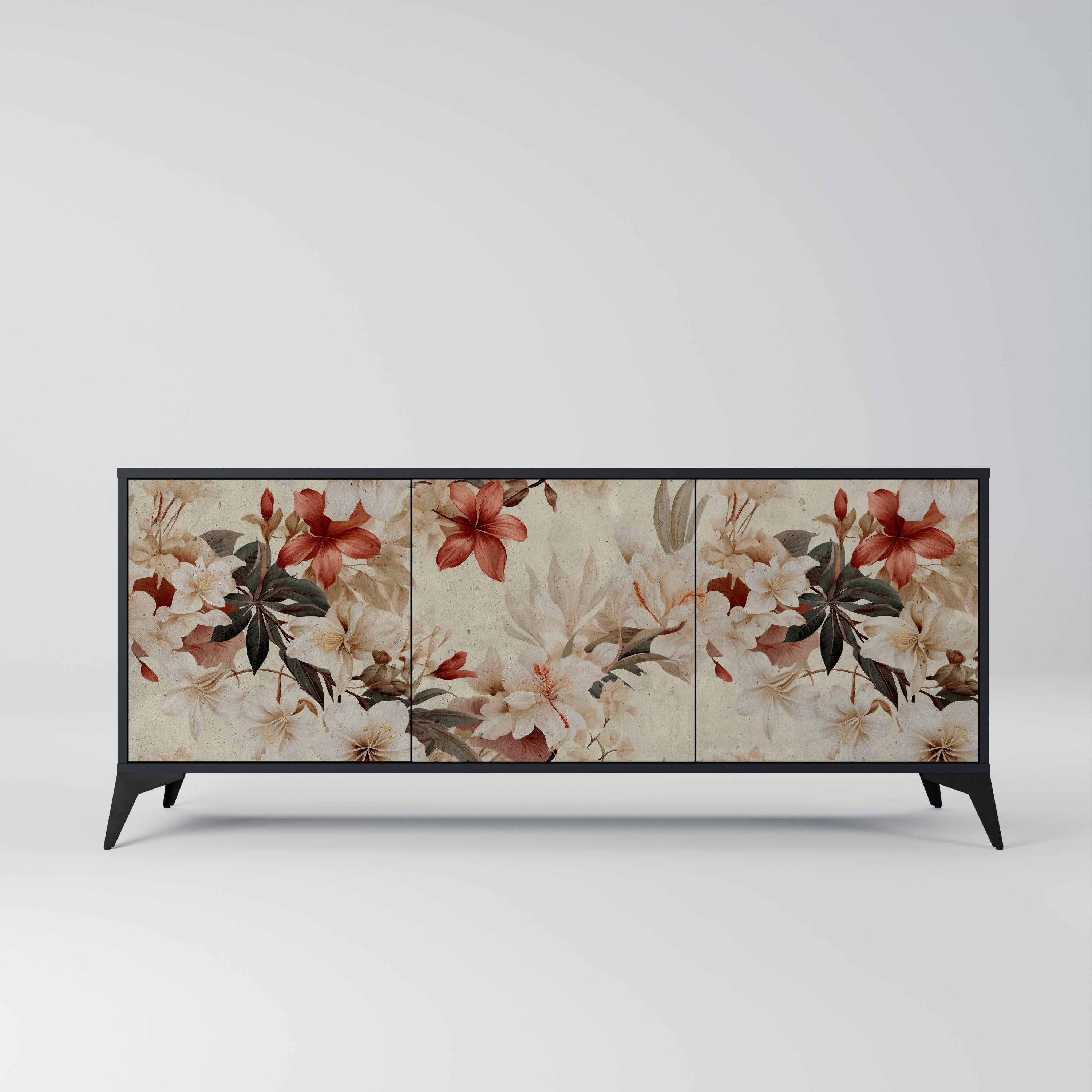 PETAL HARMONY 3-dörrars skänk i svart finish