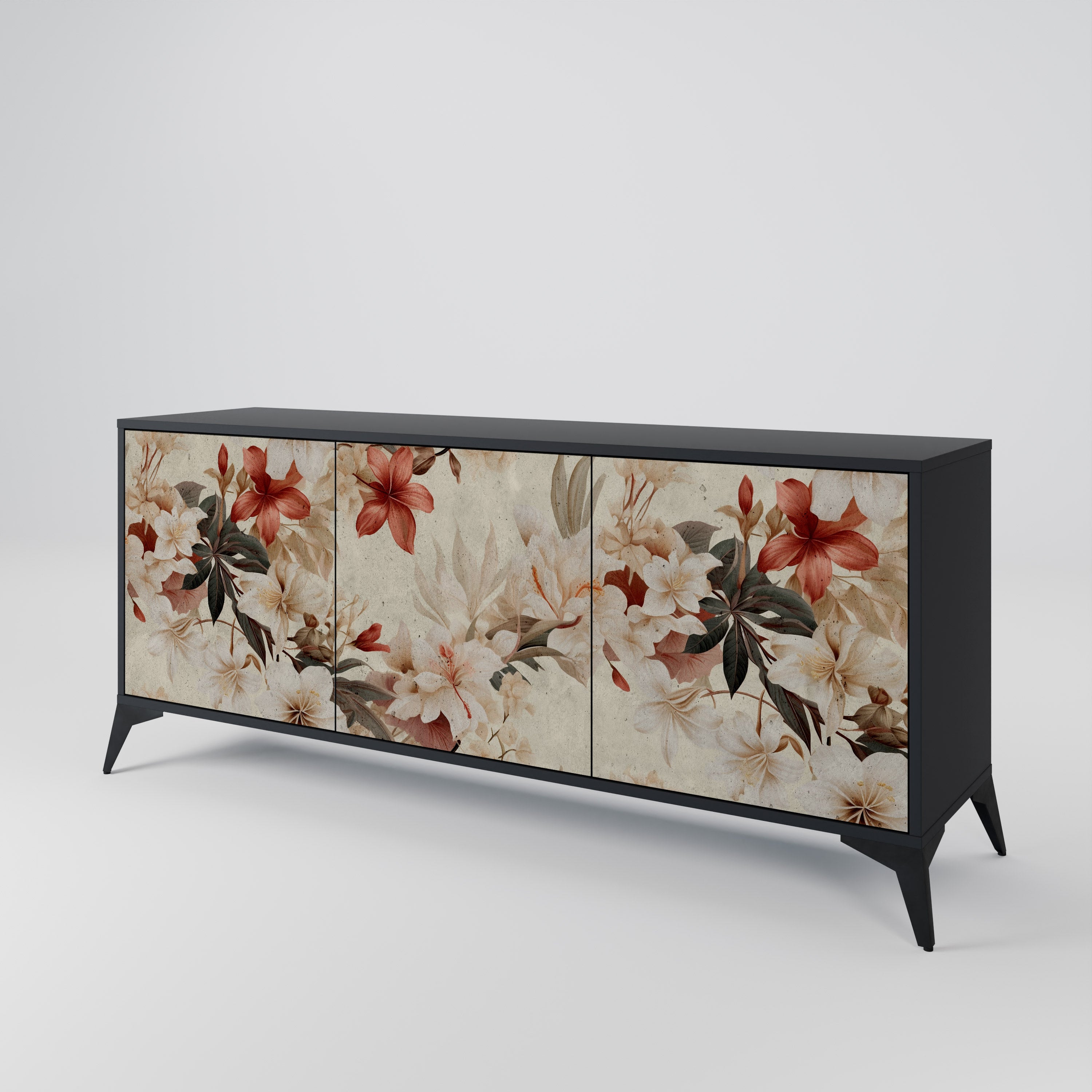PETAL HARMONY 3-dörrars skänk i svart finish