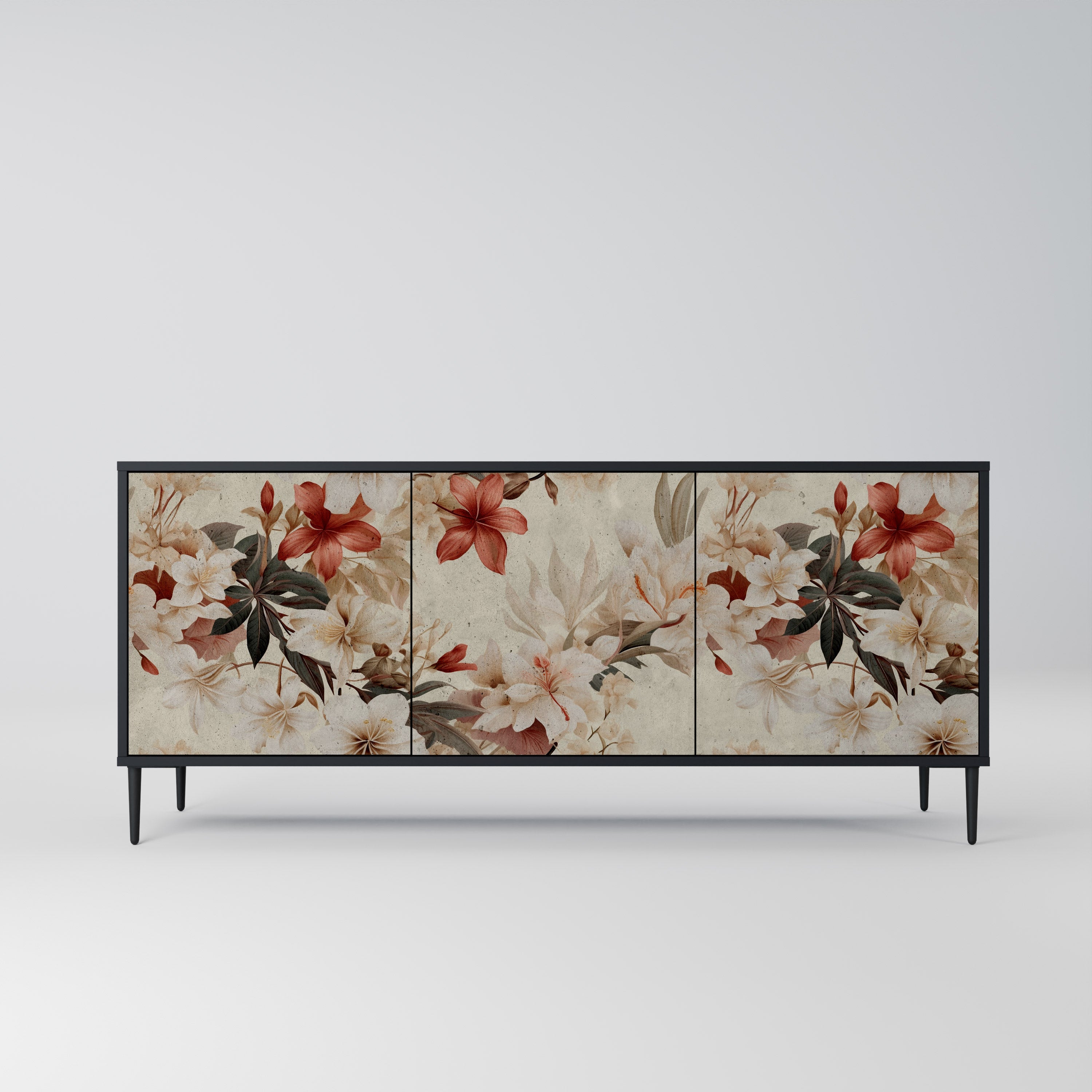 PETAL HARMONY 3-dörrars skänk i svart finish