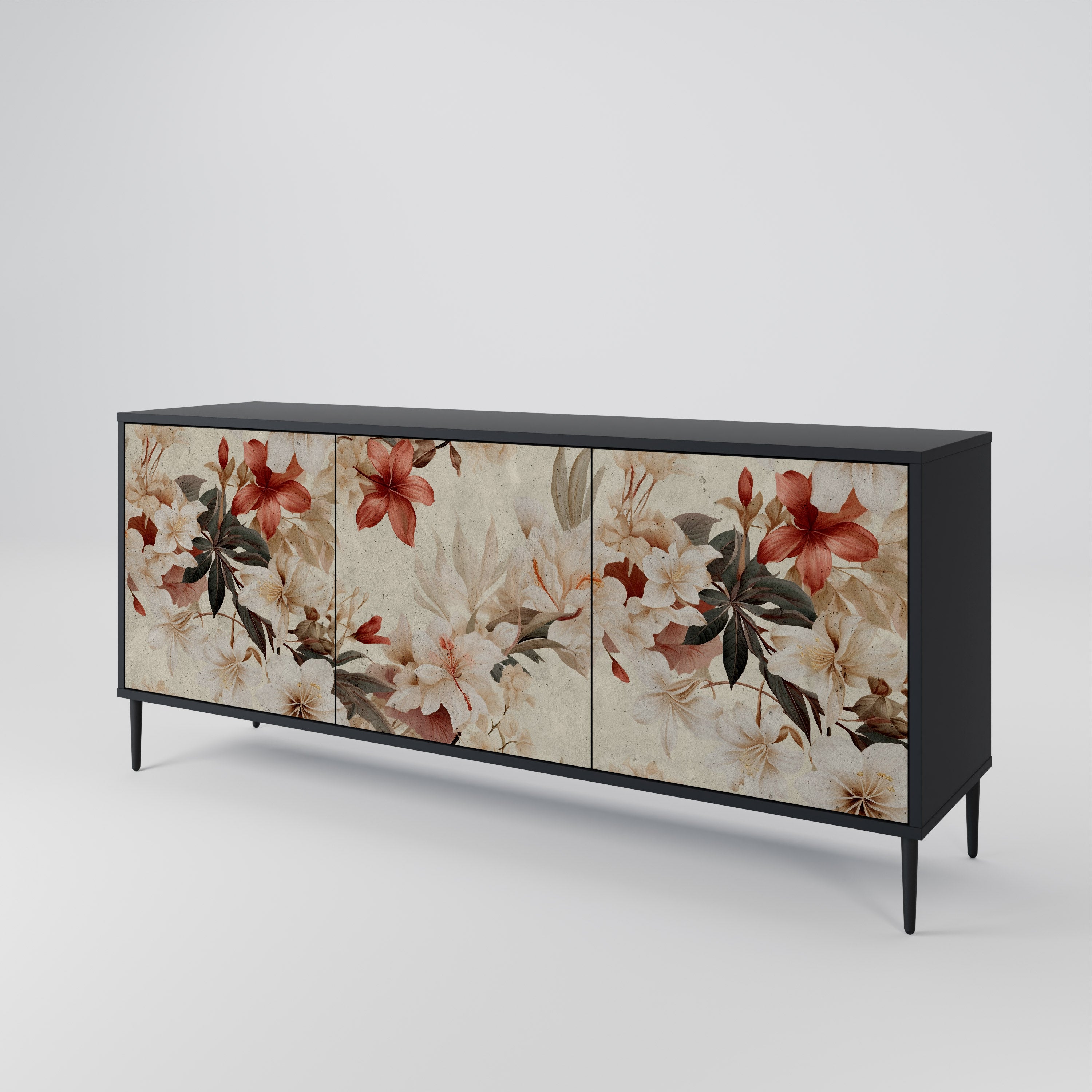 PETAL HARMONY 3-dörrars skänk i svart finish