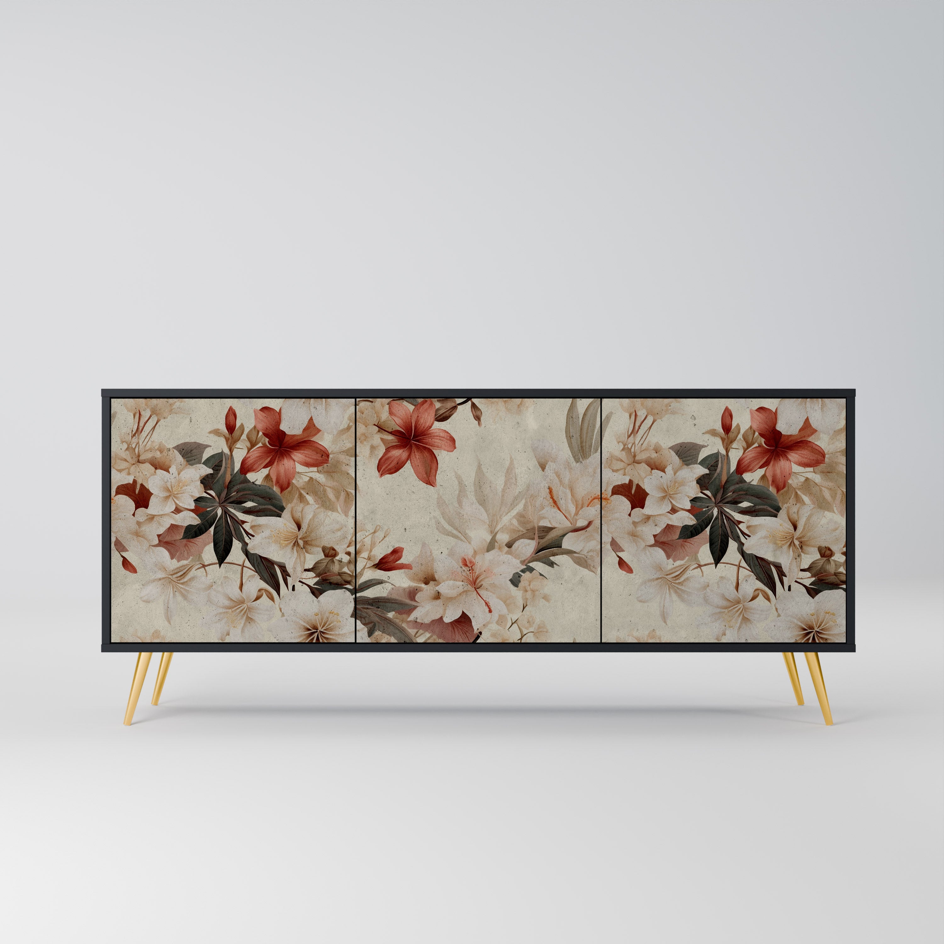 PETAL HARMONY 3-dörrars skänk i svart finish
