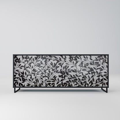 CHARCOAL SPROUT 3-dörrars skänk i svart finish