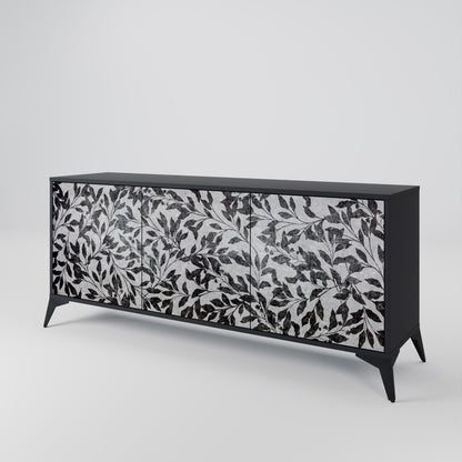 CHARCOAL SPROUT 3-dörrars skänk i svart finish