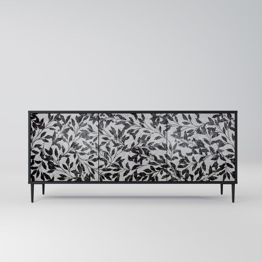 CHARCOAL SPROUT 3-dörrars skänk i svart finish