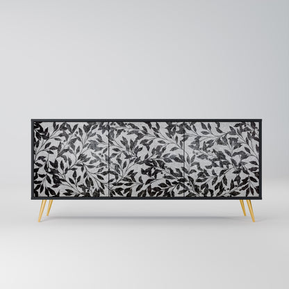 CHARCOAL SPROUT 3-dörrars skänk i svart finish