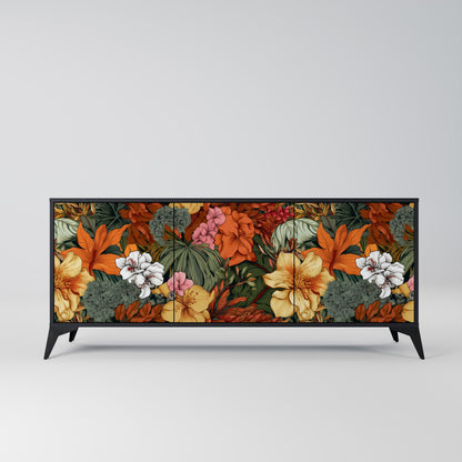 RADIANT FLORA 3-dörrars skänk i svart finish