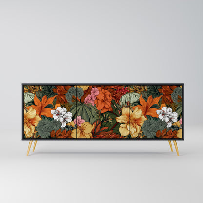 RADIANT FLORA 3-dörrars skänk i svart finish