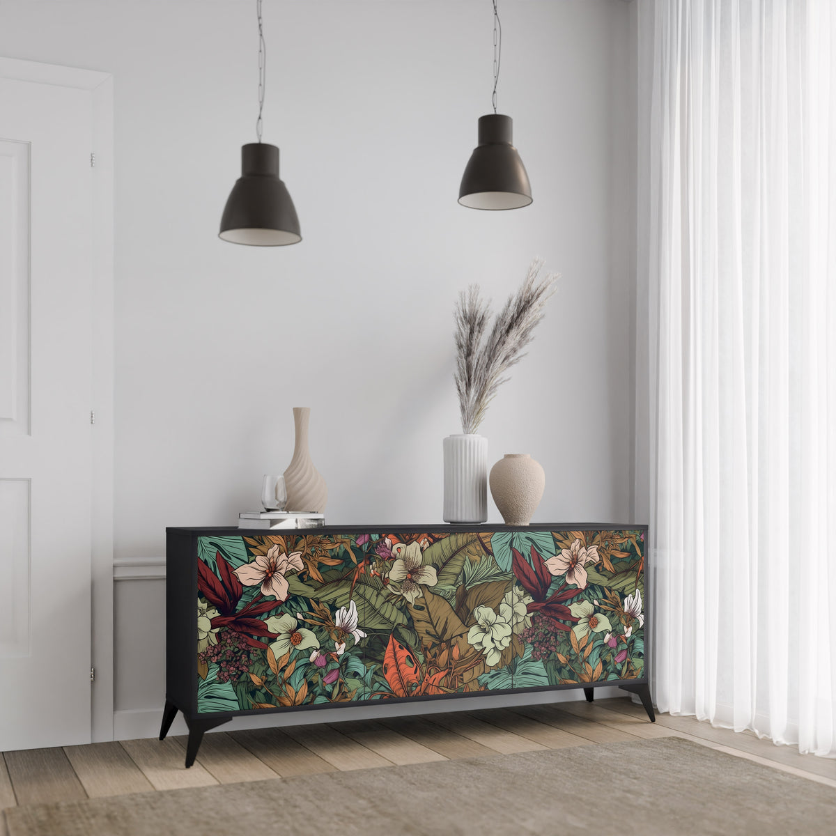 BOTANICAL EMERGENCE Skänk med tre dörrar