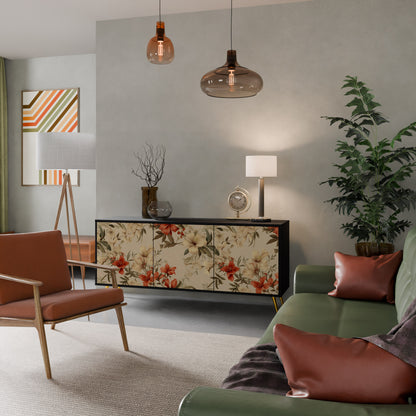 BLOOMING HARMONY 3-dörrars skänk i svart finish