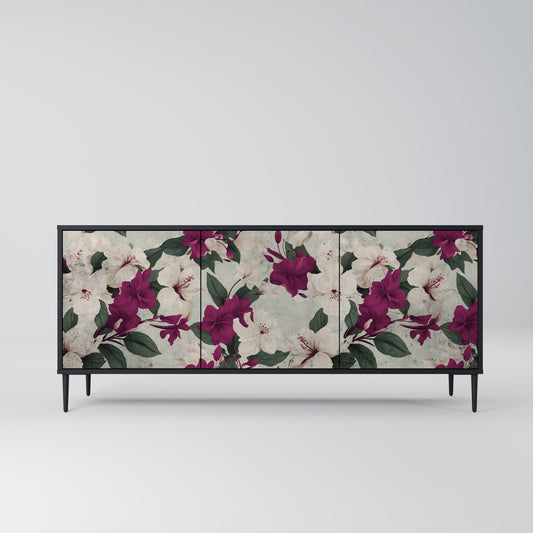FLOWERET DREAM 3-dörrars skänk i svart finish