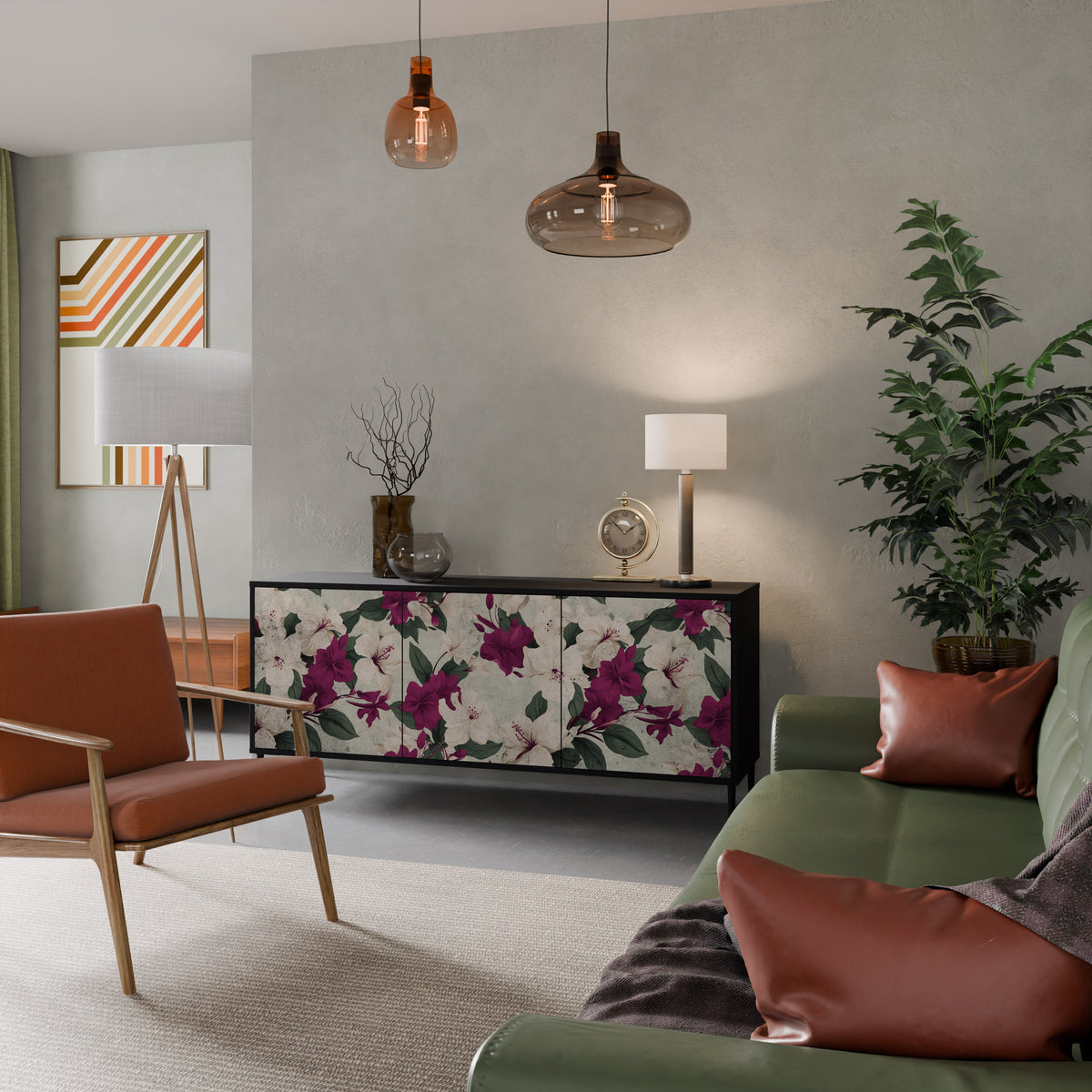 FLOWERET DREAM Skänk med tre dörrar