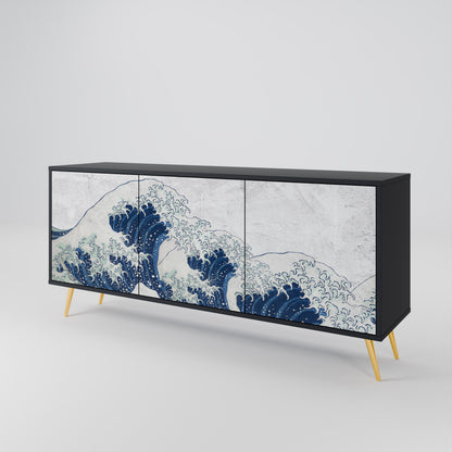 THE GREAT WAVE AT KANAGAWA Skänk med tre dörrar