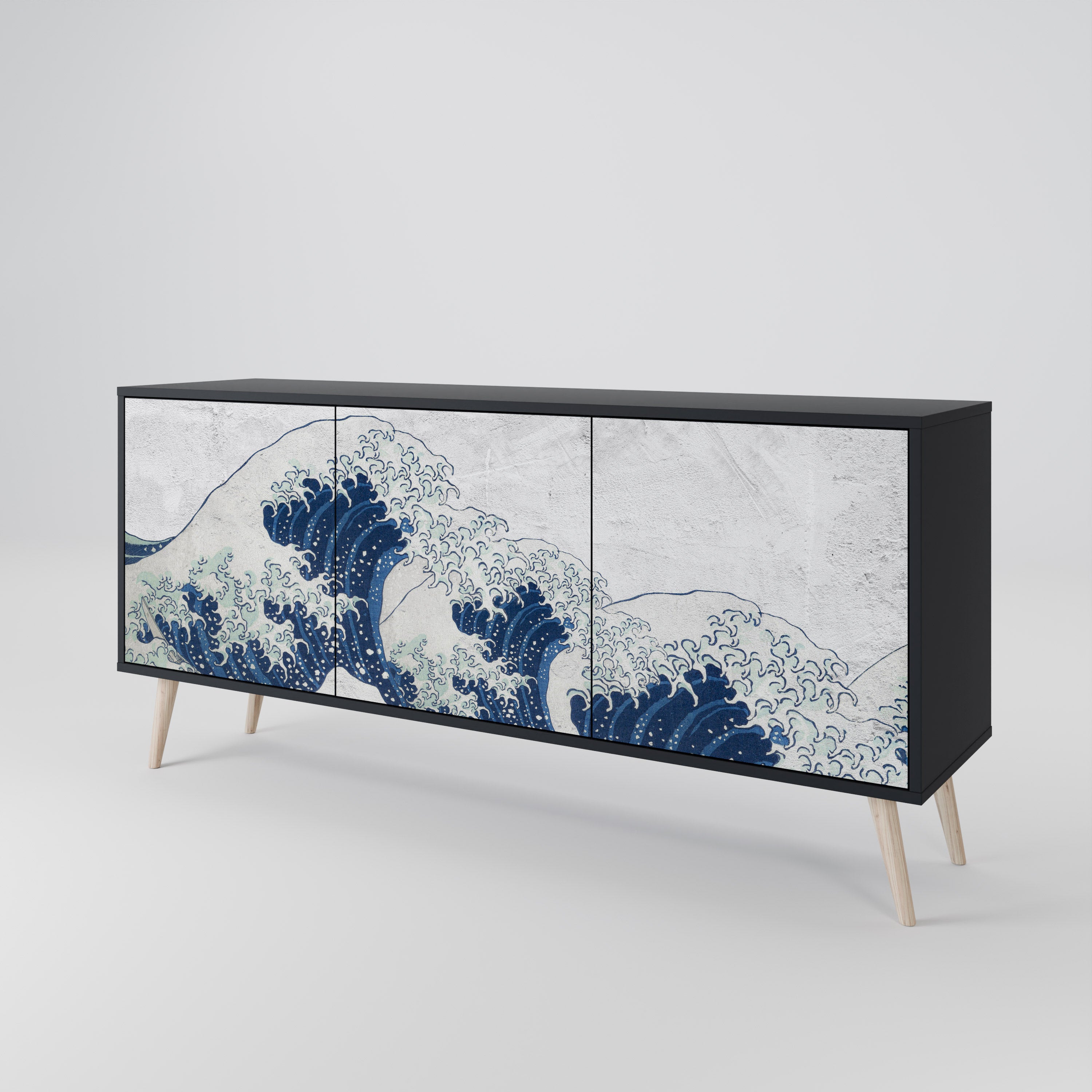 THE GREAT WAVE AT KANAGAWA 3-Door Sideboard