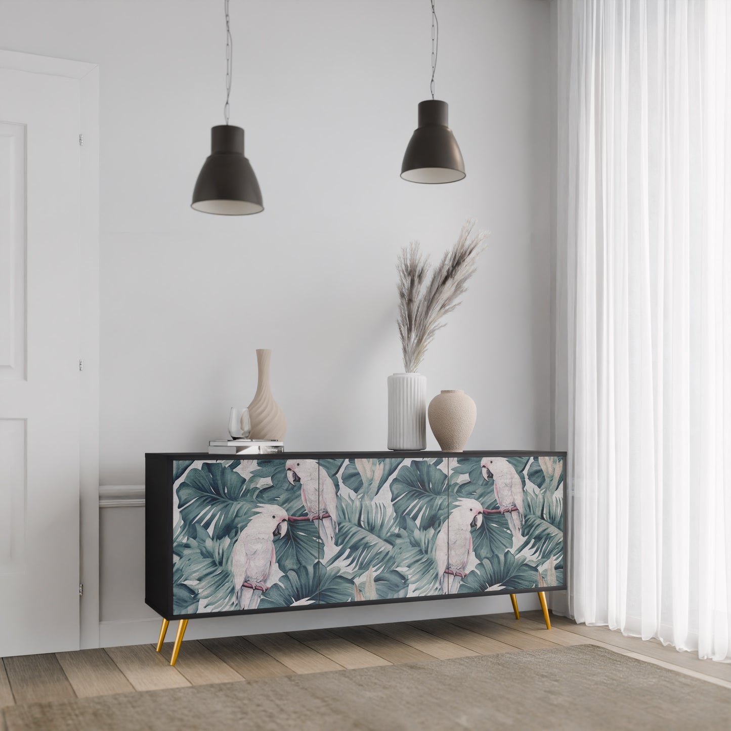 POPINJAY LOOK 3-dörrars skänk i svart finish