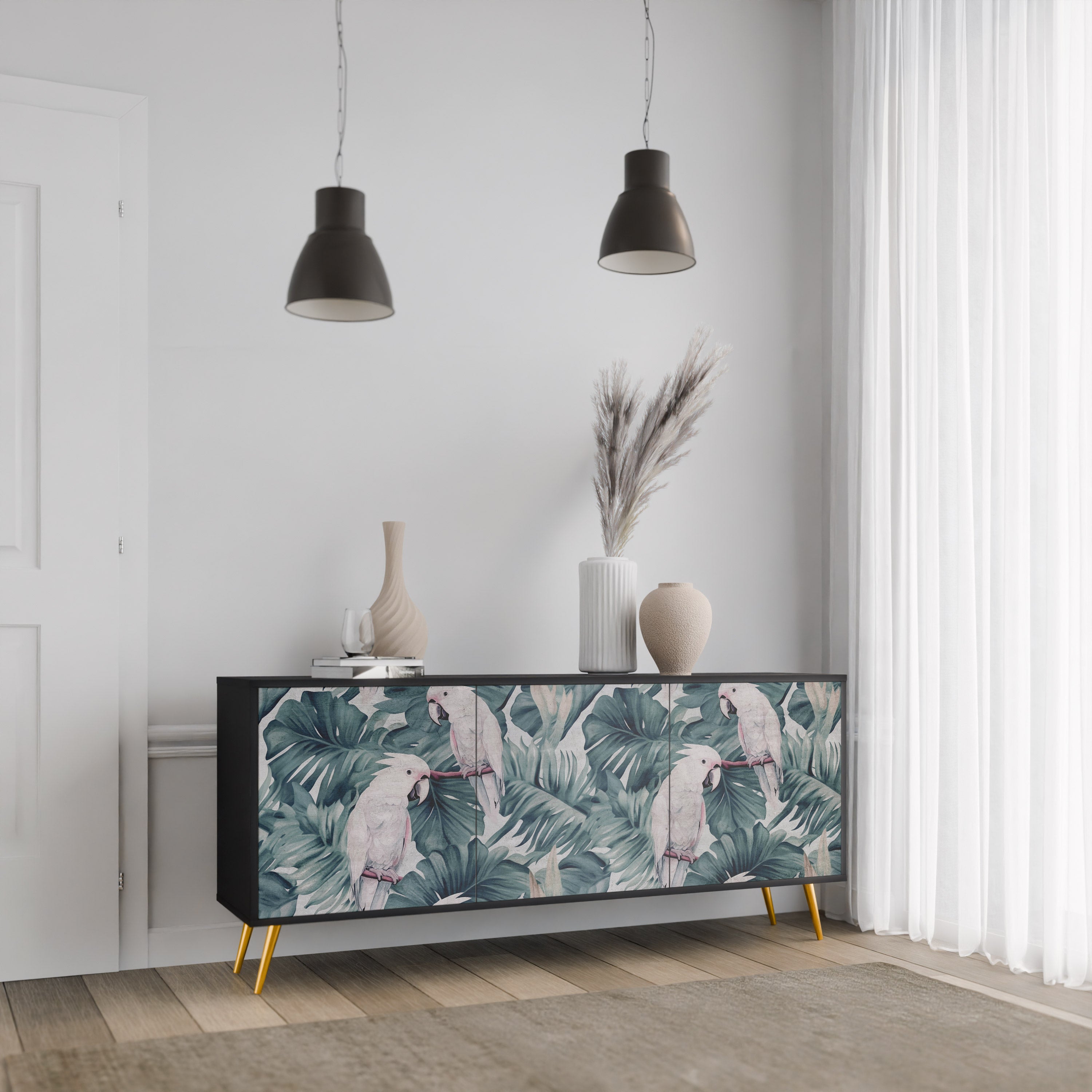 POPINJAY LOOK 3-dörrars skänk i svart finish