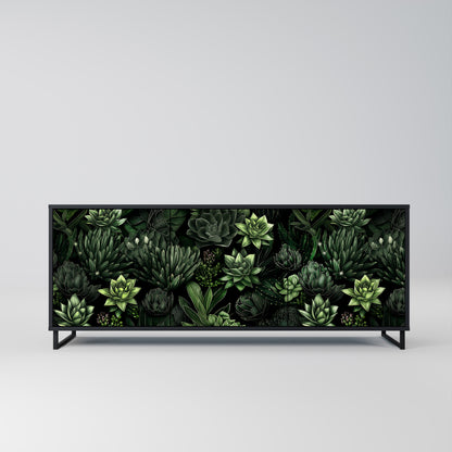 SUCCULENT JUNGLE 3-dörrars skänk i svart finish