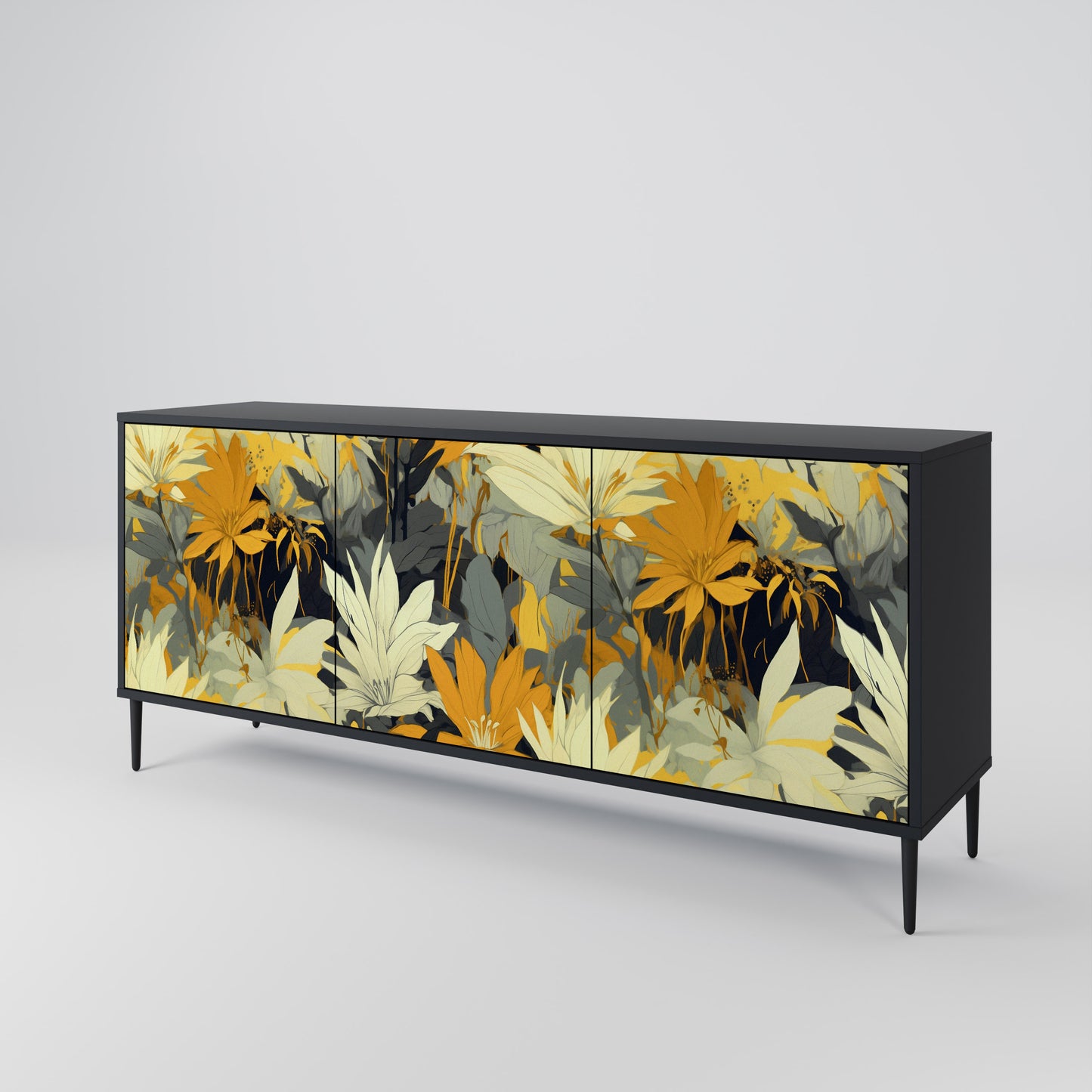 SUNKISSED LILY 3-dörrars skänk i svart finish