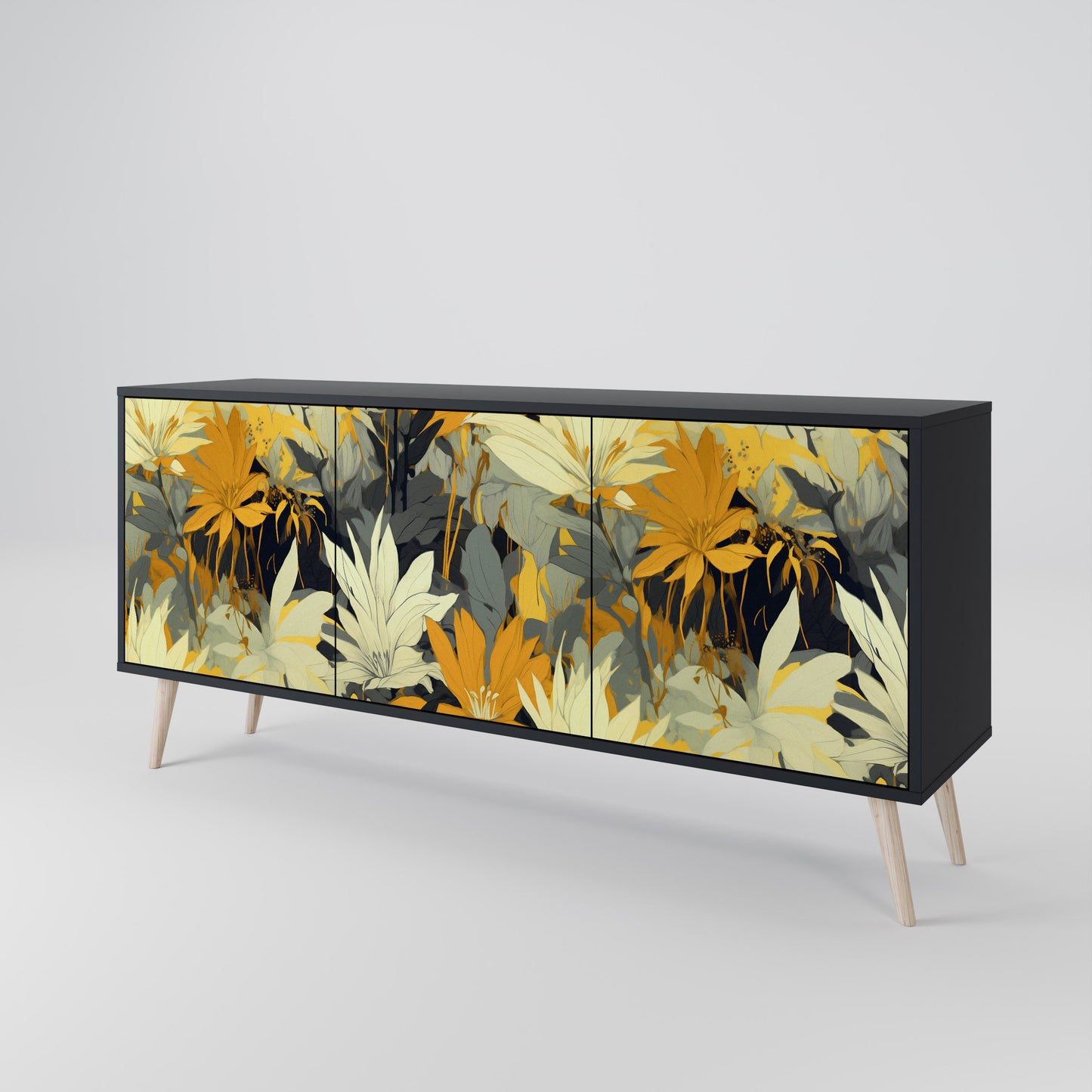 SUNKISSED LILY 3-dörrars skänk i svart finish