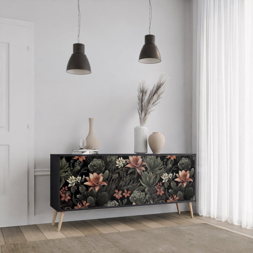 SECRET VERDURE 3-dörrars skänk i svart finish