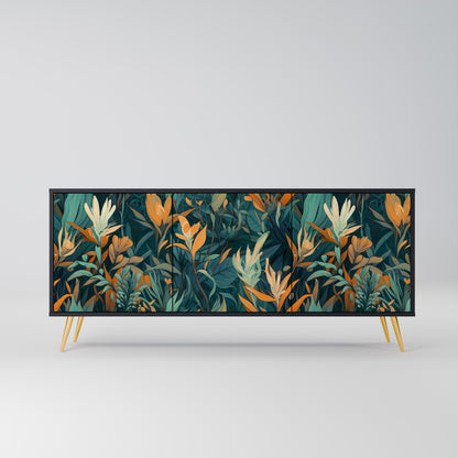 FLORAL SERENITY 3-dörrars skänk i svart finish