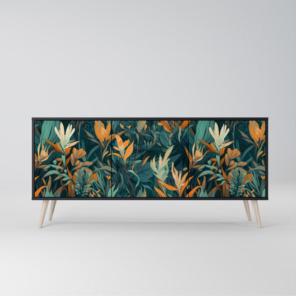 FLORAL SERENITY 3-dörrars skänk i svart finish