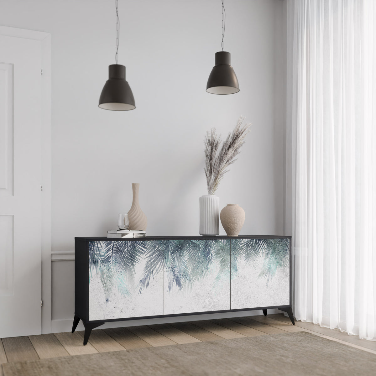 PALM VEIL Skänk med tre dörrar