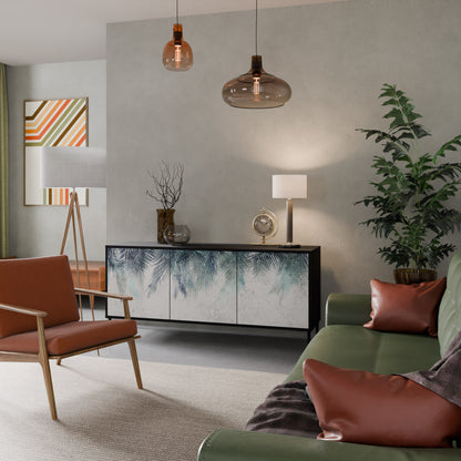 PALM VEIL 3-dörrars skänk i svart finish