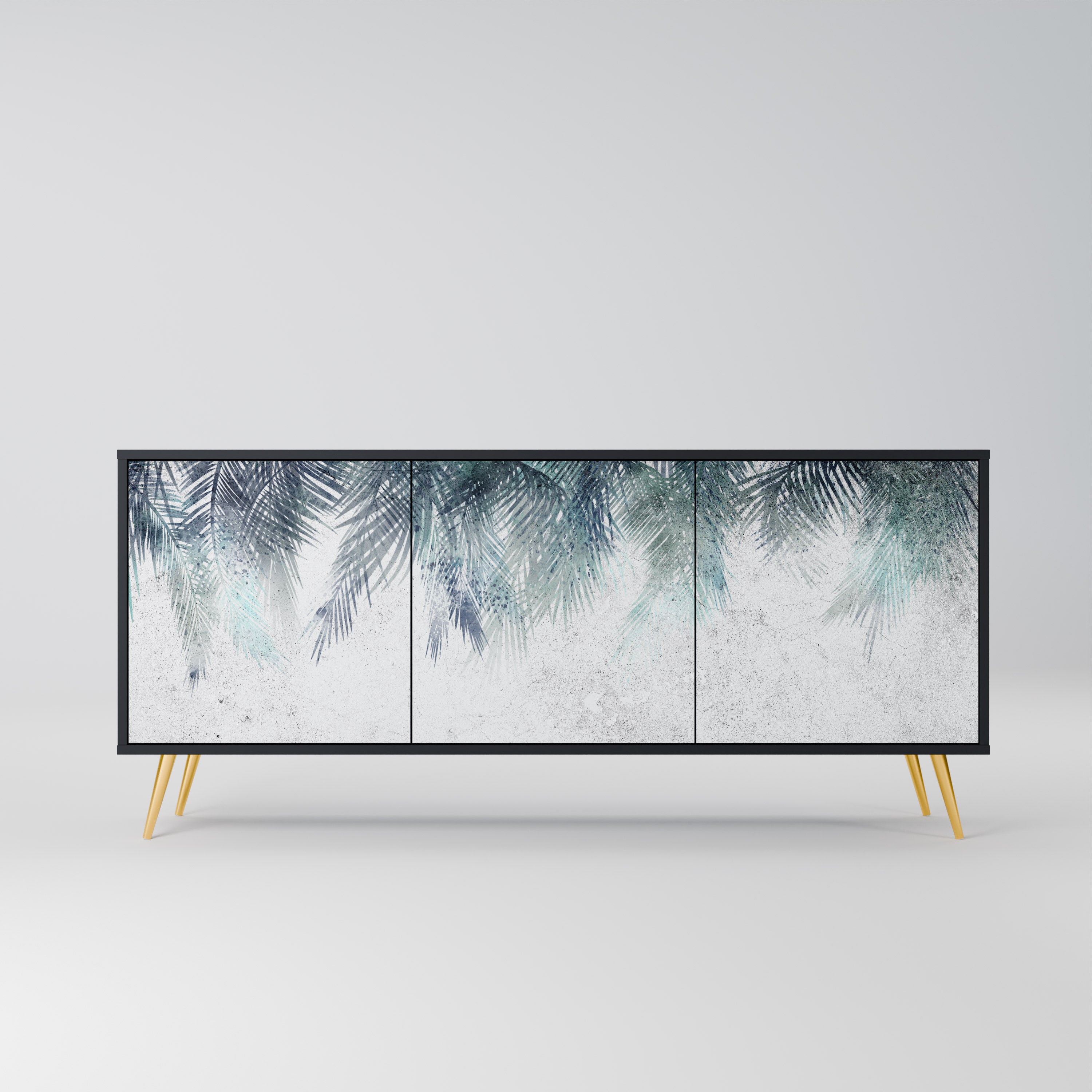 PALM VEIL 3-dörrars skänk i svart finish