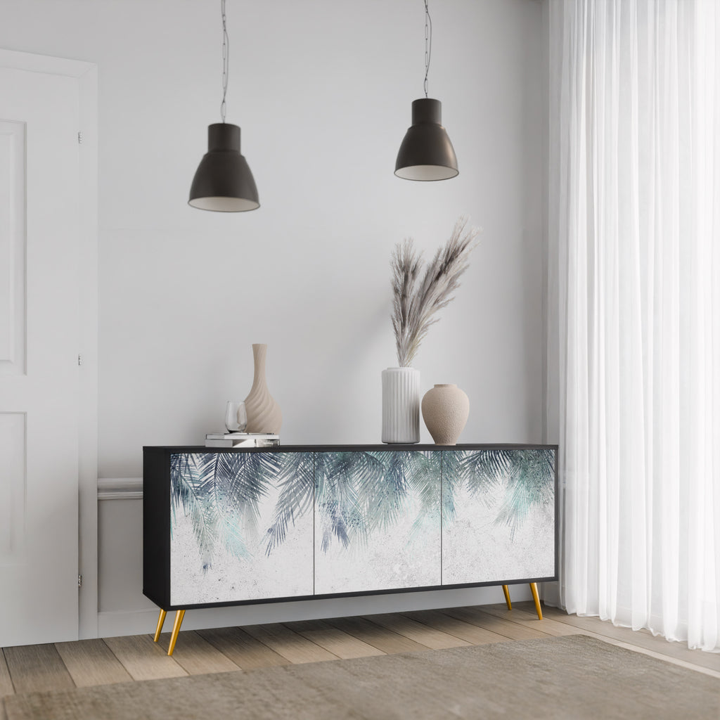 PALM VEIL 3-dörrars skänk i svart finish