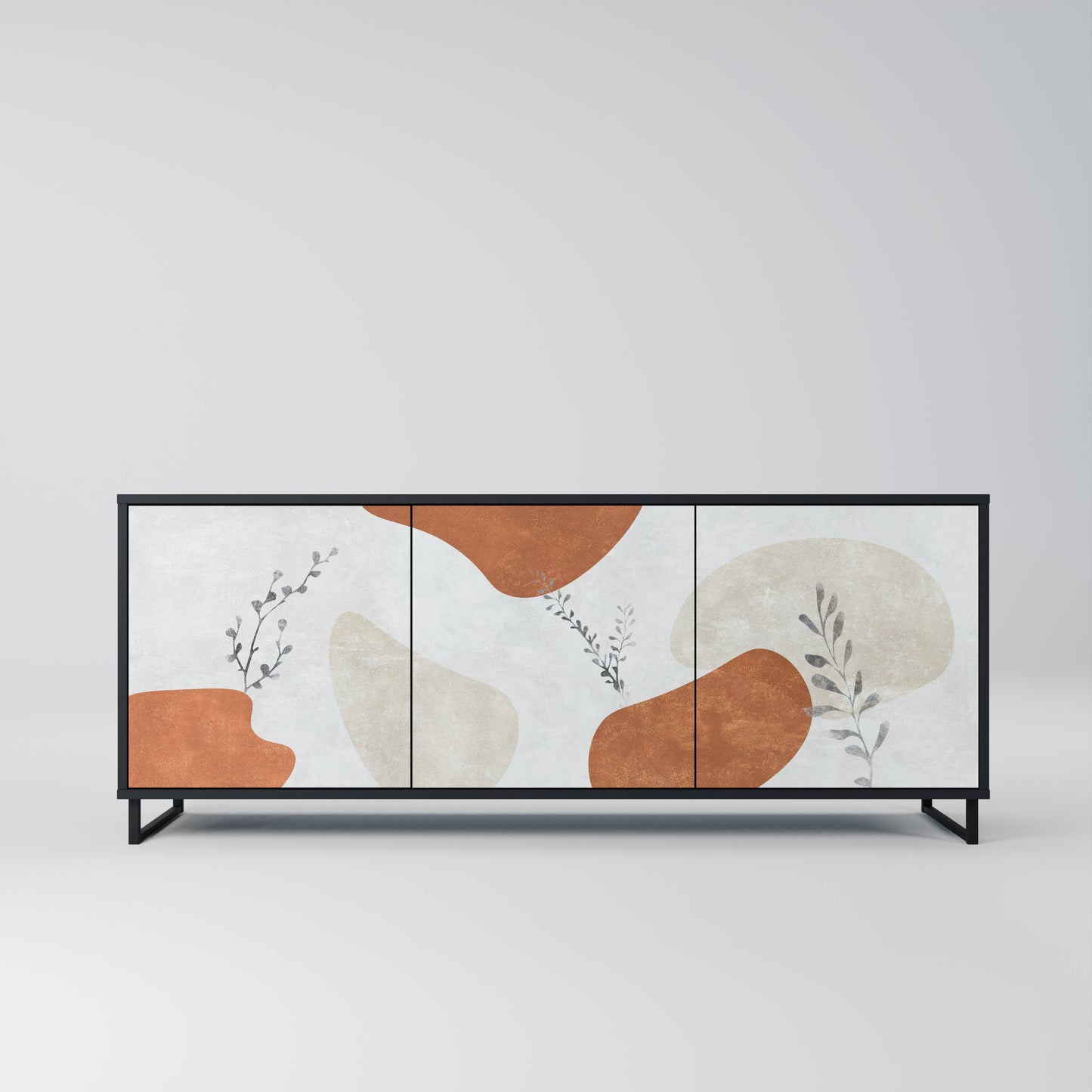 TRANQUIL TWIG 3-dörrars skänk i svart finish