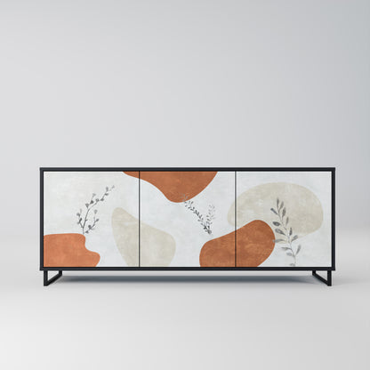 TRANQUIL TWIG 3-dörrars skänk i svart finish